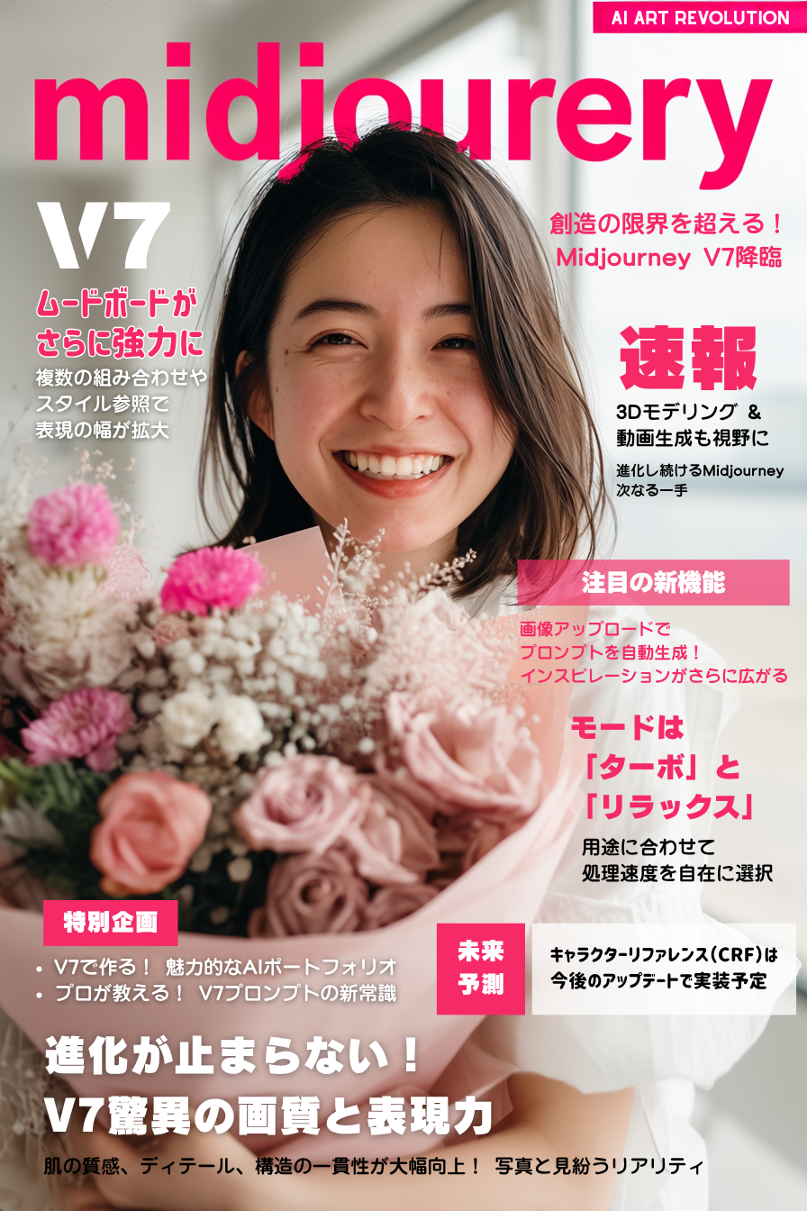 Midjourney V7 雑誌風レイアウト